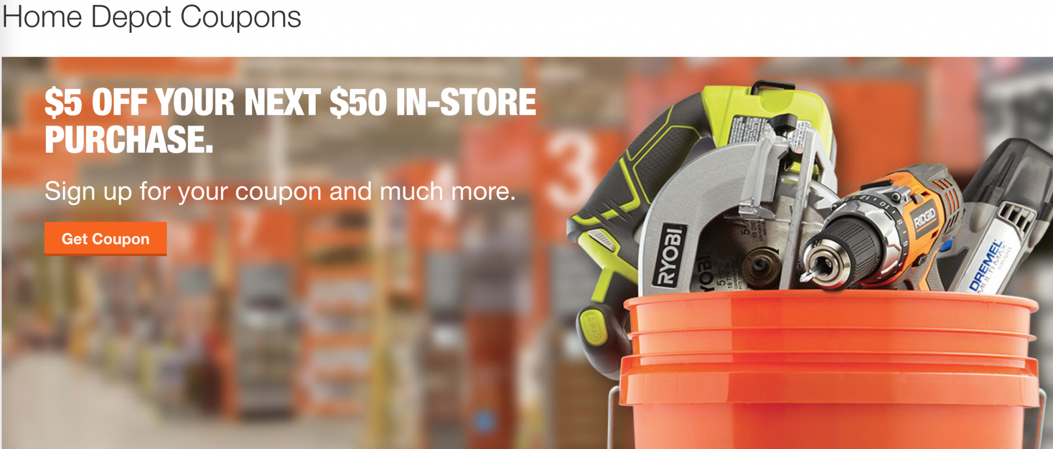 Home Depot Coupon Get 5 off 50 purchase limited time