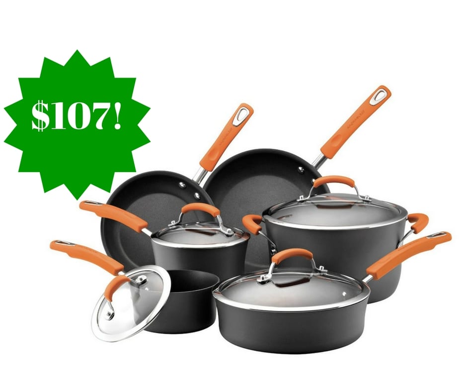 Amazon: Rachael Ray Hard Anodized II Nonstick 10-Piece Cookware Set Only $107 Shipped