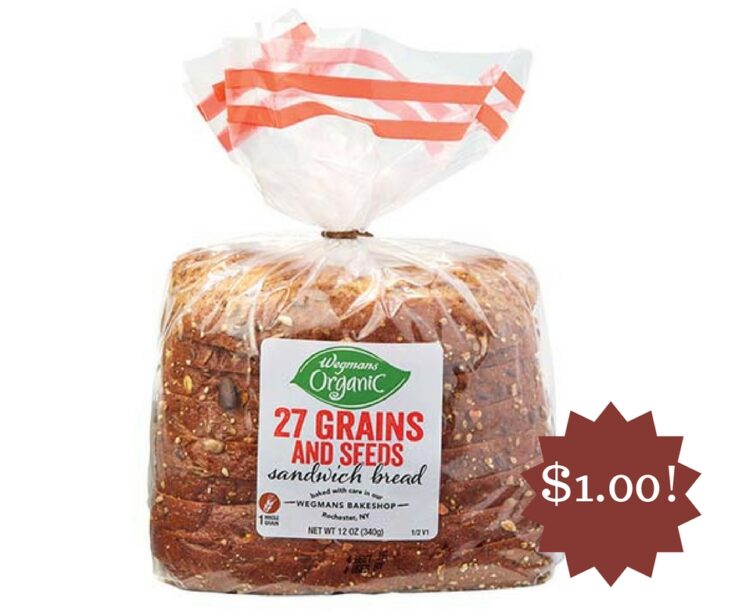 Wegmans: Wegmans Organic Soft 27 Grains & Seeds Sandwich Bread Only $1.00