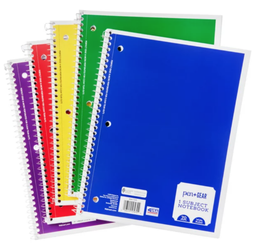 Walmart 1-Subject Spiral Notebooks only $.25, 3 Subject $1.44, 5 ...