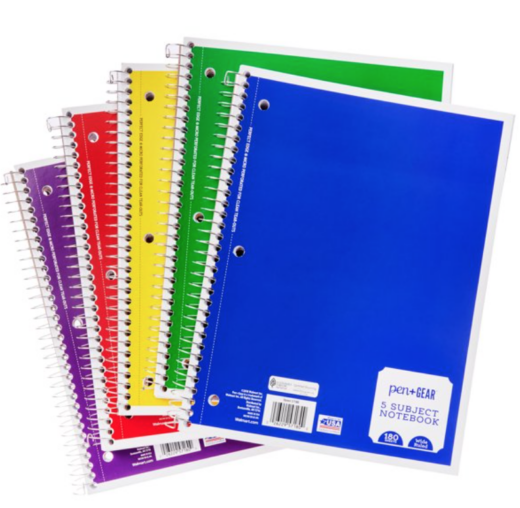 Walmart 1-Subject Spiral Notebooks Only $.25, 3 Subject $1.44, 5 ...