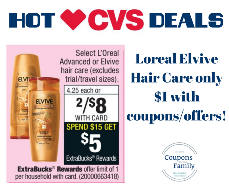 *HOT* CVS Deals Loreal Elvive products only 1 each with new