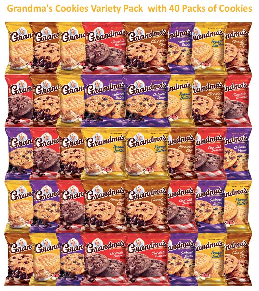 Grandmas Cookies Variety Pack 40 Count As Low As 37 Per Bag 1675