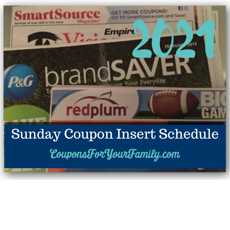 Check Out The 2021 Sunday Coupon Inserts Schedule