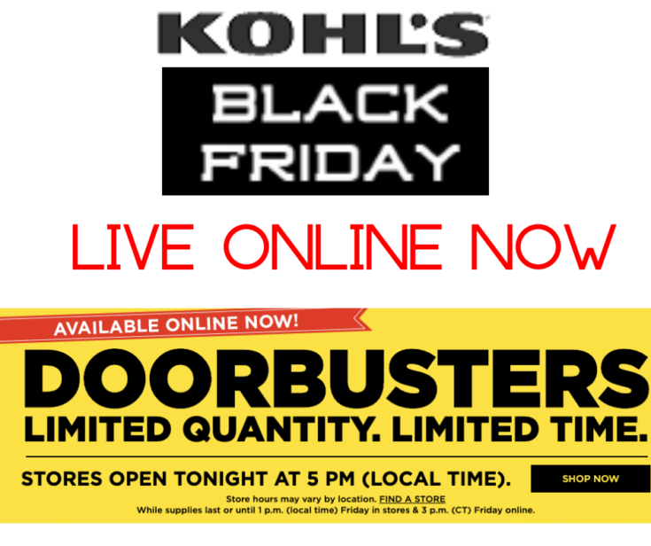 Kohls Black Friday Ad 2019 ~ DOORBUSTERS LIVE ONLINE NOW