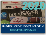 Check out the 2020 Sunday Coupon Inserts Schedule!!
