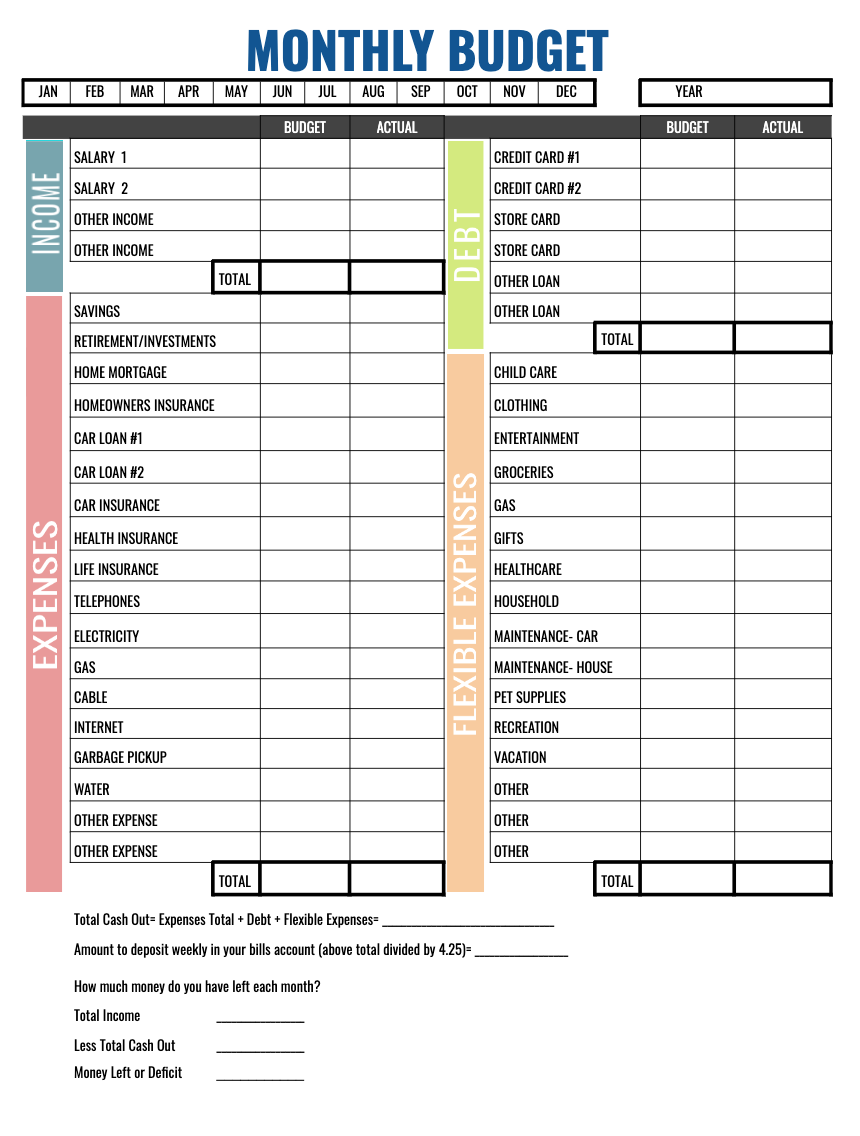 The 6 Best Free Printable Budget Worksheets On The Internet Free Printable Budget Worksheet 