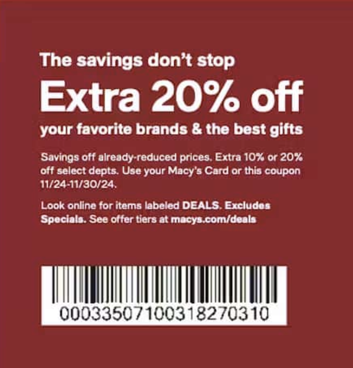 Macys Black Friday coupon