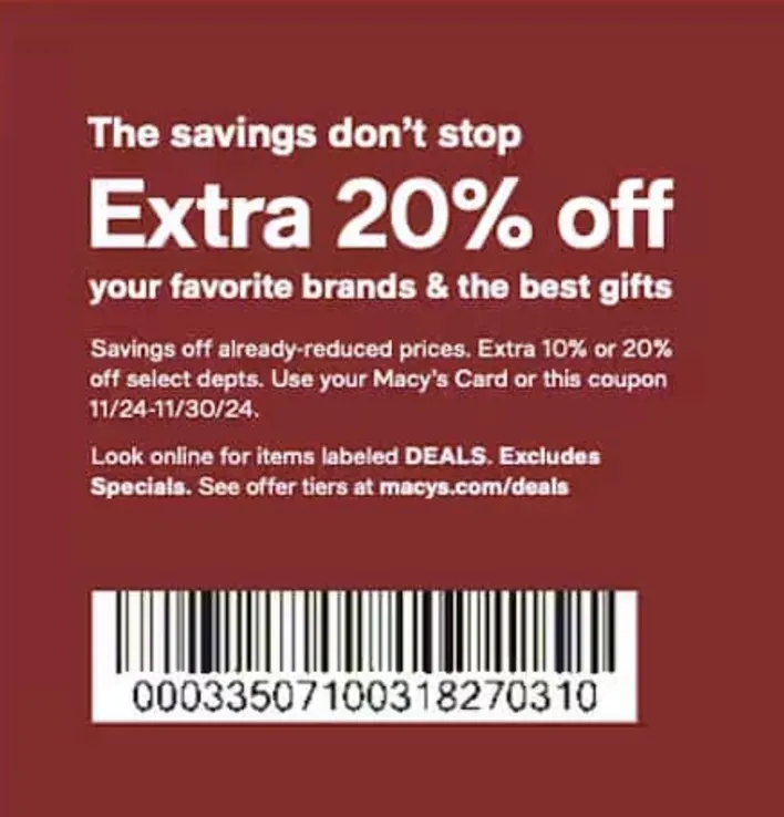 Macys Black Friday coupon