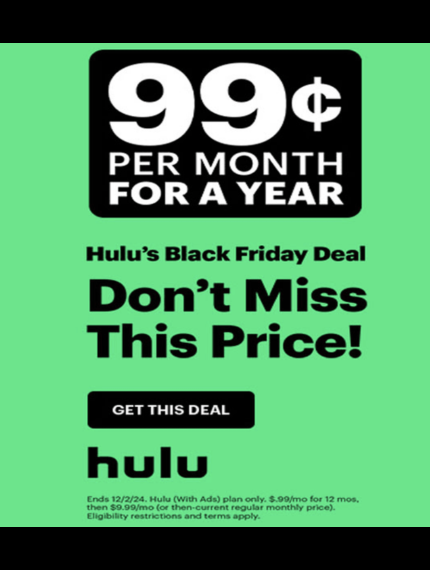 Hulu Black Friday 2024 (430 x 570 px)