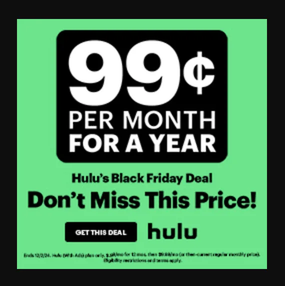 Hulu Black Friday Promo 2024 small