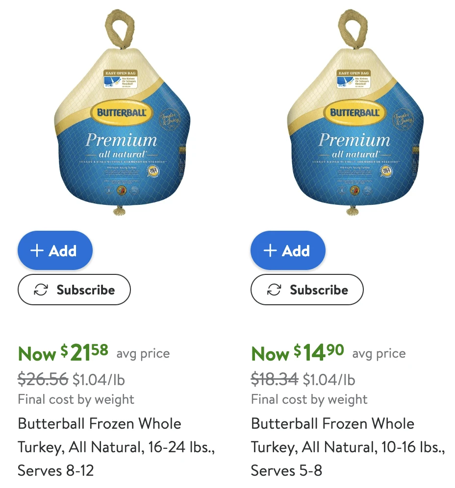 Walmart Butterball Price 2024