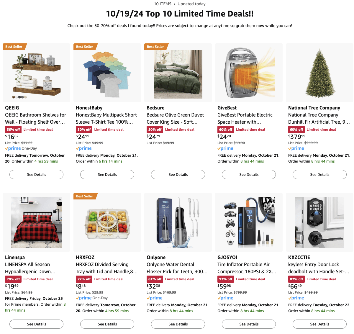 Top 10 Amazon Deals 10_19_24