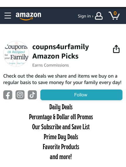 coupns4urfamily amazon store