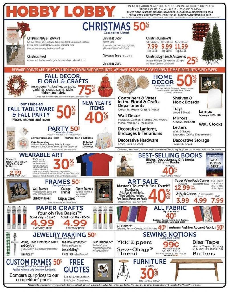 Hobby Lobby Ad 11_17_24 pg 1