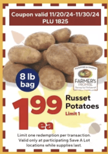 Save A Lot Potato Coupon