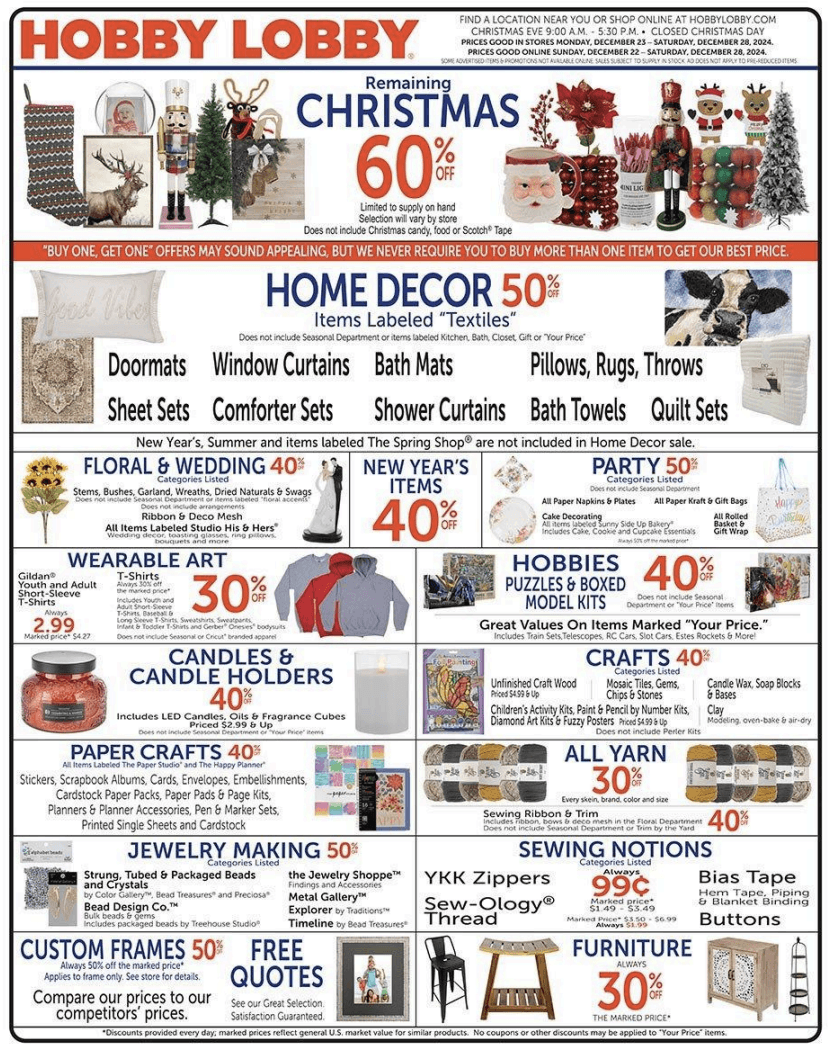 Hobby Lobby Ad 12_22_24 pg 1