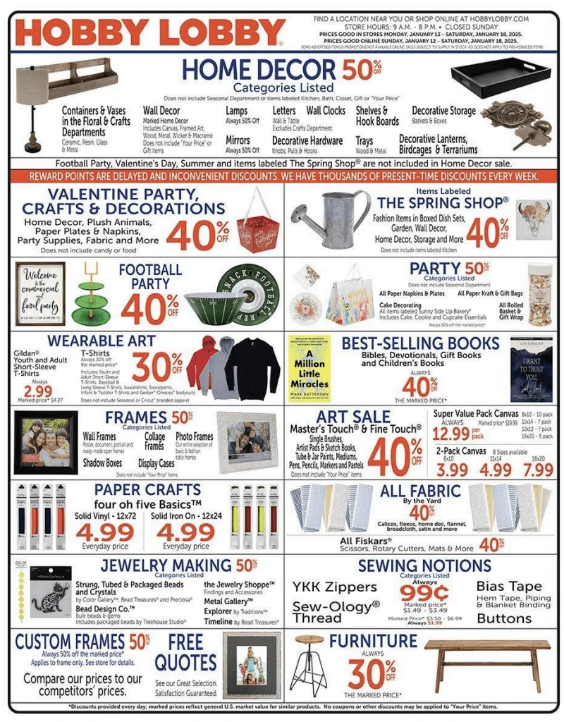 Hobby Lobby Ad 1_12_25 pg 1