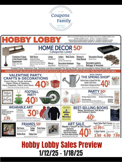 Hobby Lobby Ad This week 1_12_25