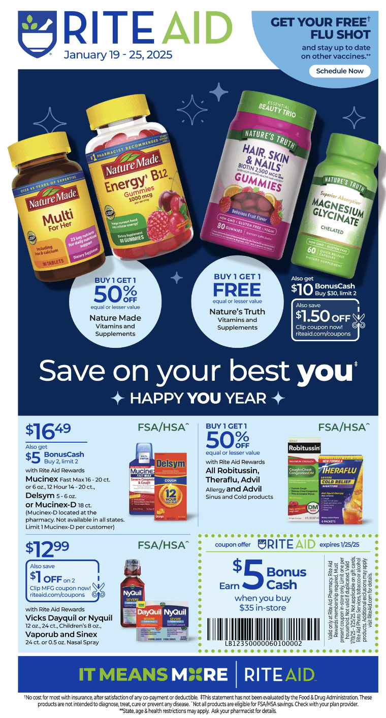 Rite Aid Ad 1_19_25 pg 1