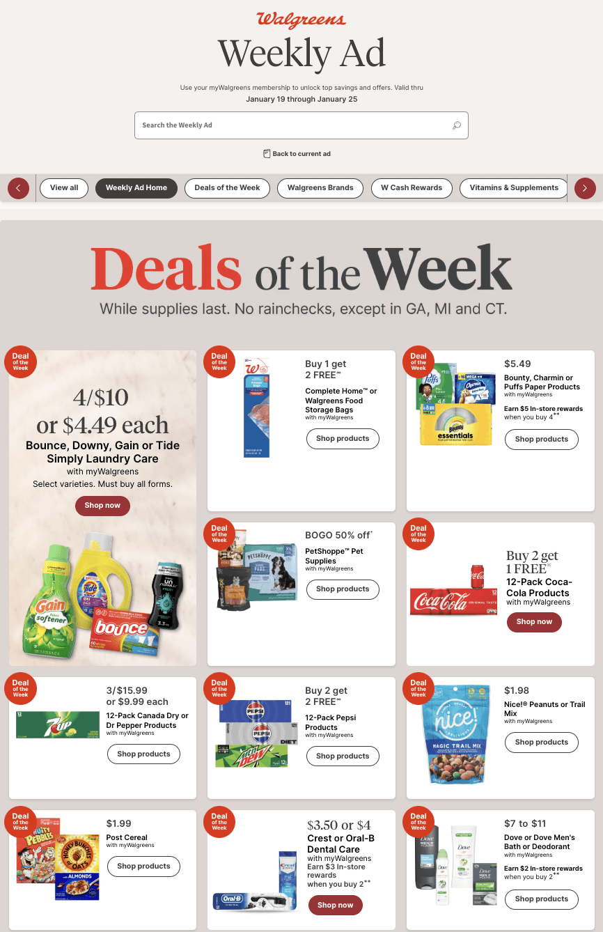 Walgreens Ad 1_19_25 pg 1