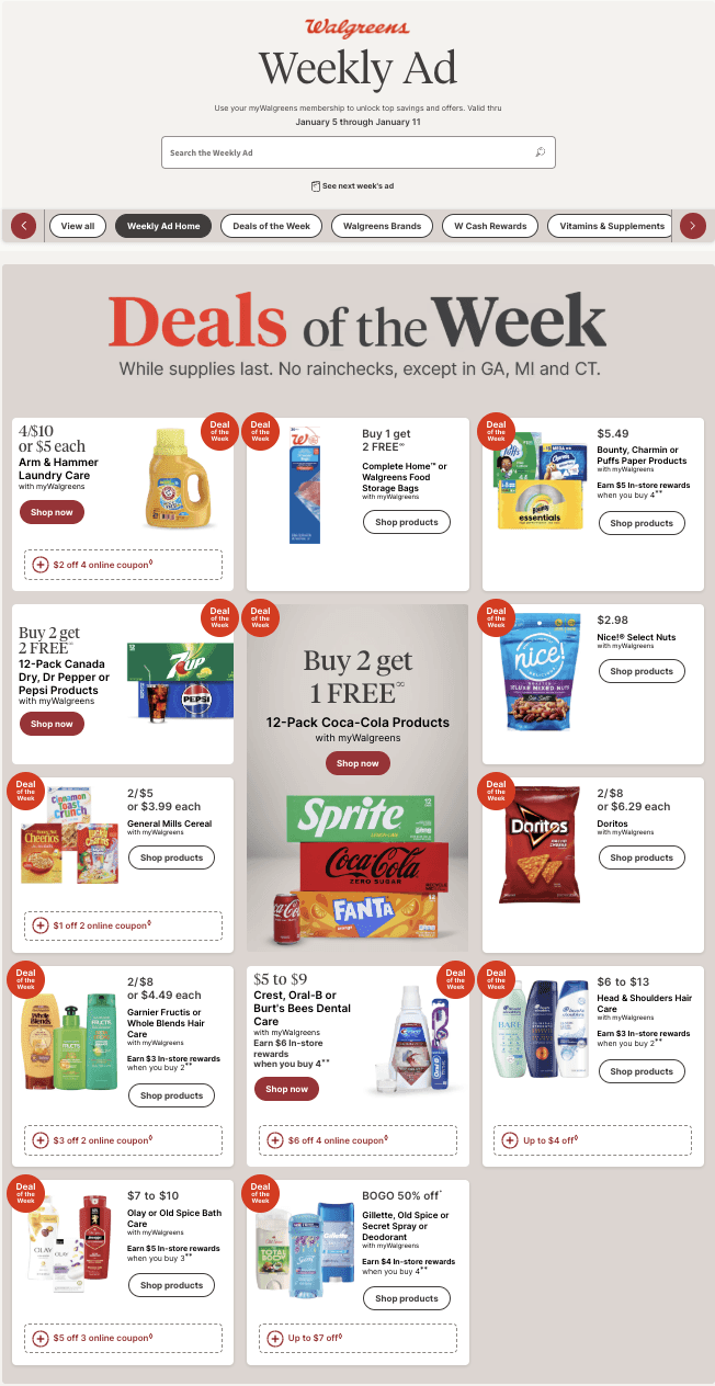 Walgreens Ad 1_8_25 pg 1