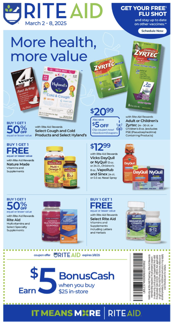 Rite Aid Ad 3_2_25 pg 1